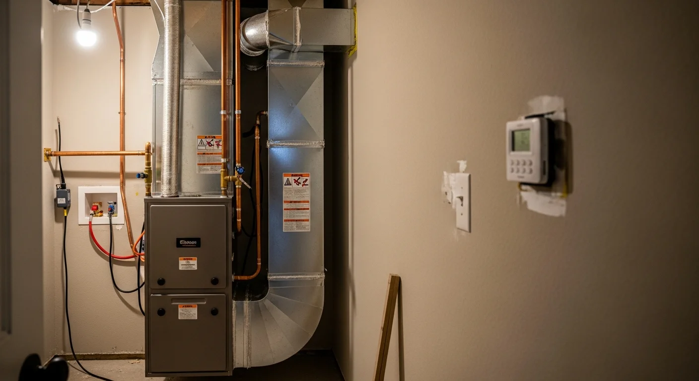 Heating system installation in a residential home