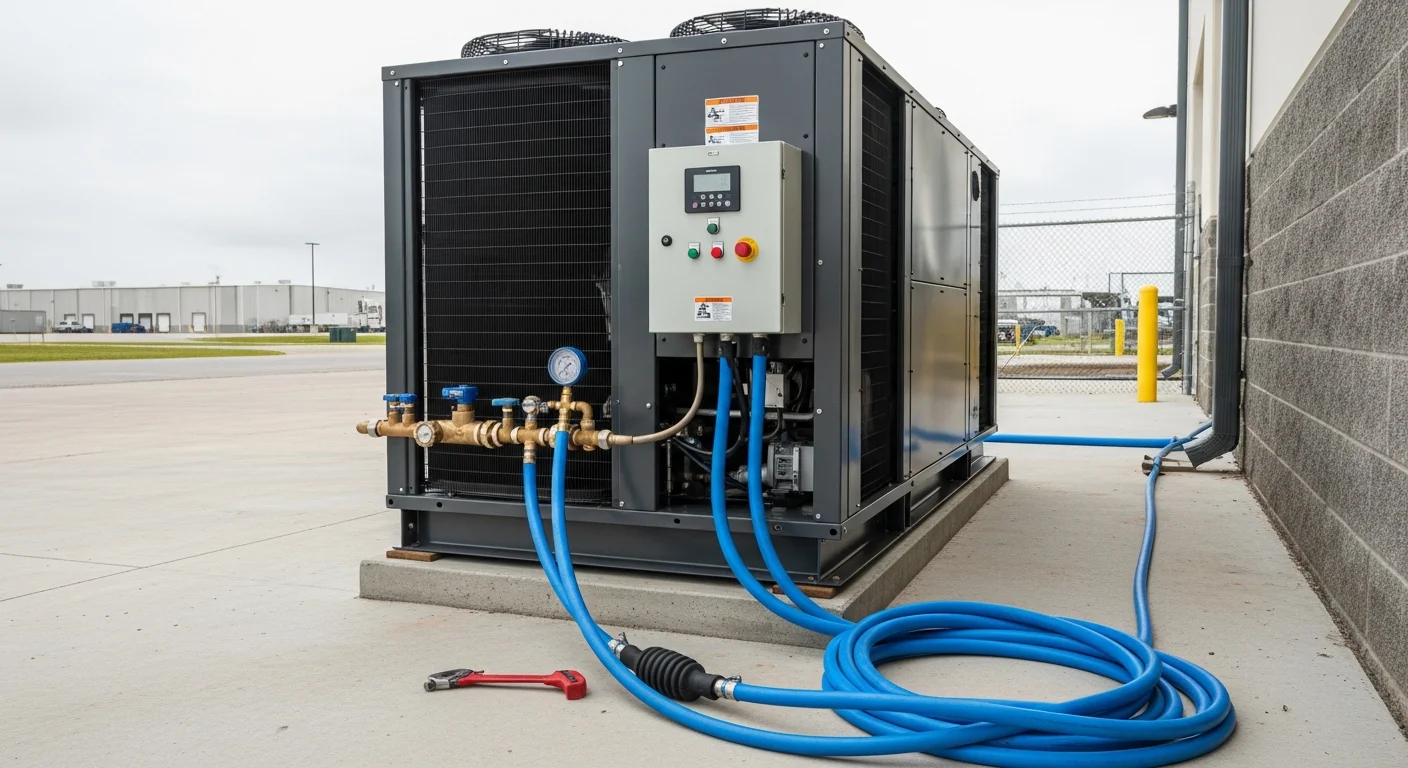 Industrial chiller unit for commercial cooling applications