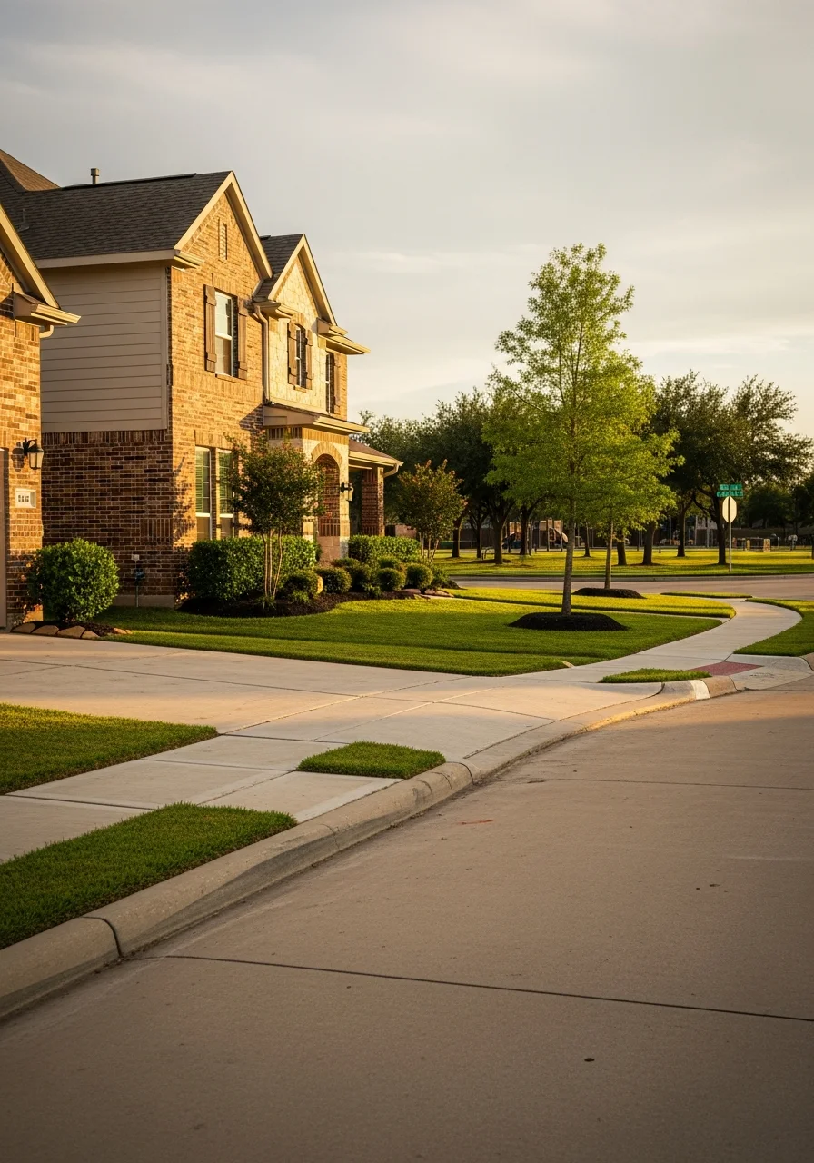 Atascocita residential property with updated exterior and neighborhood park visible in background.